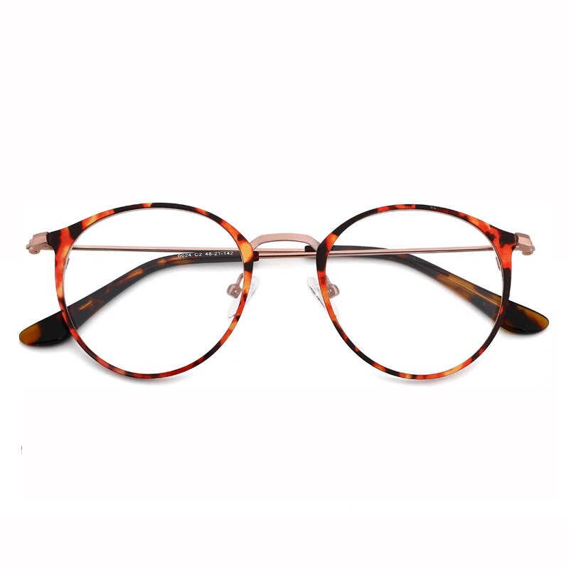 Kansept Women's Full Rim Round Cat Eye Stainless Steel Eyeglasses 0024 Full Rim Kansept C2  