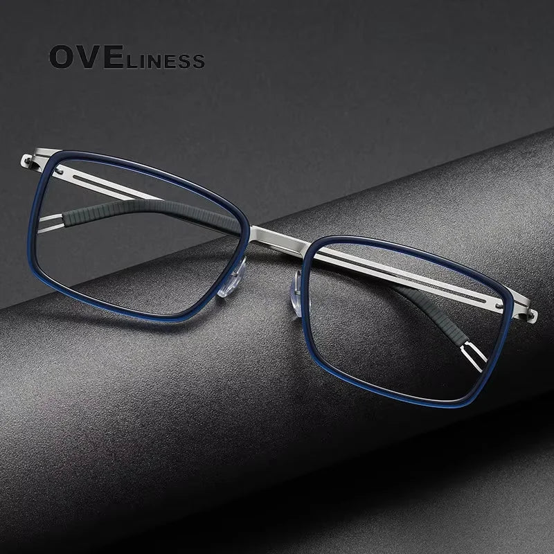 Oveliness Women's Full Rim Square Titanium Acetate Eyeglasses 82004 Full Rim Oveliness