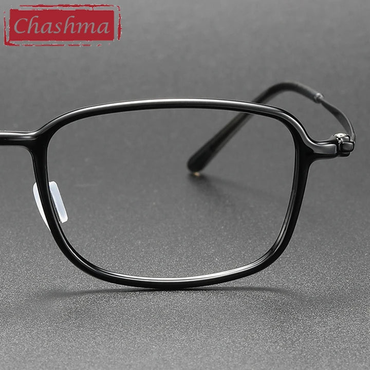 Chashma Unisex Full Rim Square Ultem Titanium Eyeglasses 8632 Full Rim Chashma