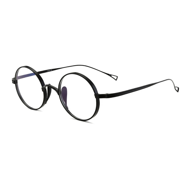 Black Mask Women's Full Rim Round Titanium Eyeglasses 63199