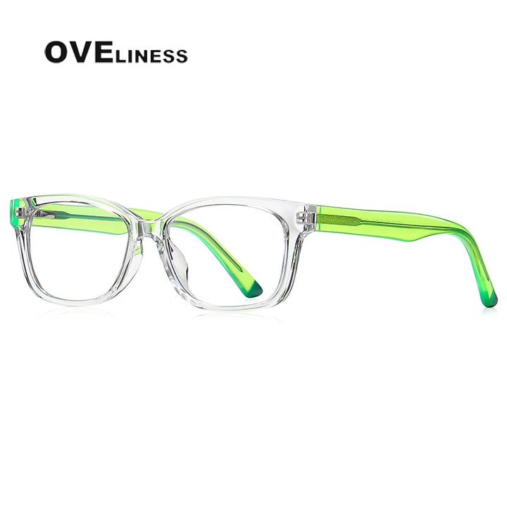Oveliness Youth Unisex Full Rim Square Tr 90 Titanium Eyeglasses 20208 Full Rim Oveliness transparent  