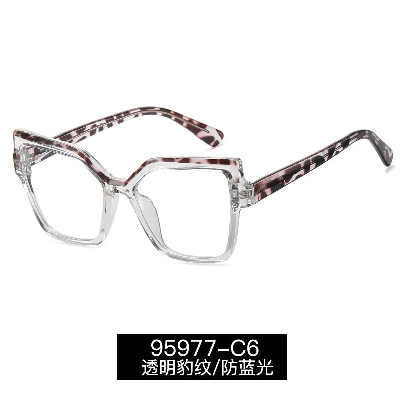 Handoer Women's Full Rim Square Cat Eye Tr 90 Alloy Eyeglasses 95977