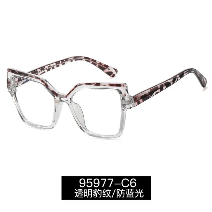 Handoer Women's Full Rim Square Cat Eye Tr 90 Alloy Eyeglasses 95977