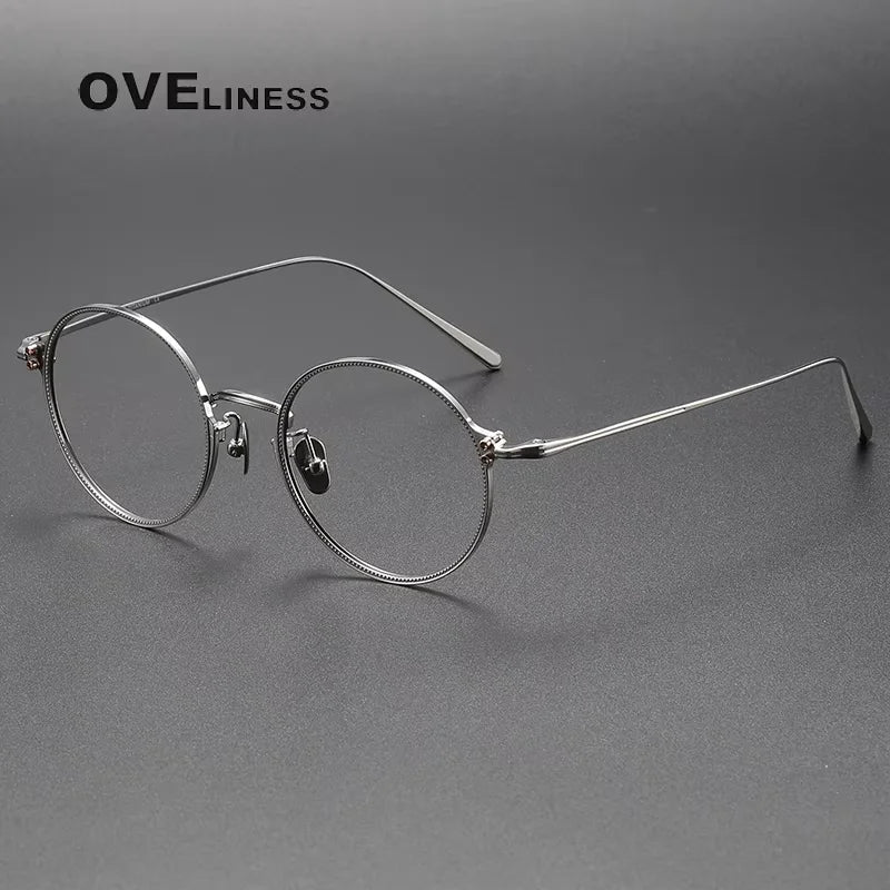 Oveliness Unisex Full Rim Round Titanium Eyeglasses 614186