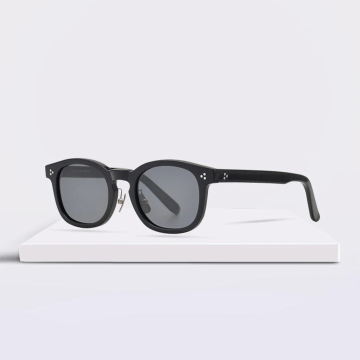 Black Mask Unisex Full Rim Acetate Square Polarized Sunglasses 14649 Sunglasses Black Mask   