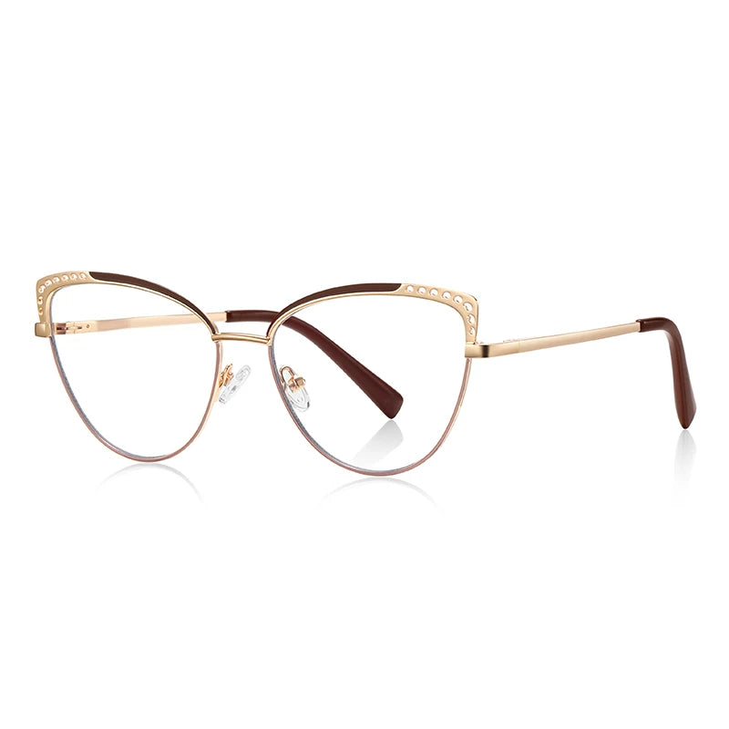 Gmei Women's Full Rim Oval Cat Eye Alloy Eyeglasses 843107 Full Rim Gmei Optical C2