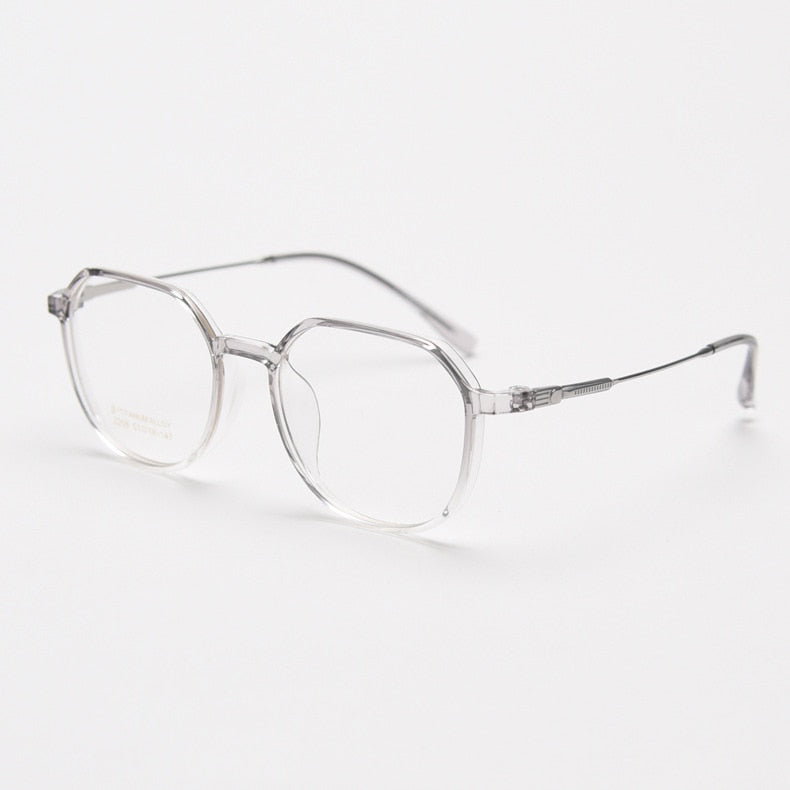 CCspace Unisex Full Rim Square Tr 90 Titanium Eyeglasses 56431 Full Rim CCspace C4Grey