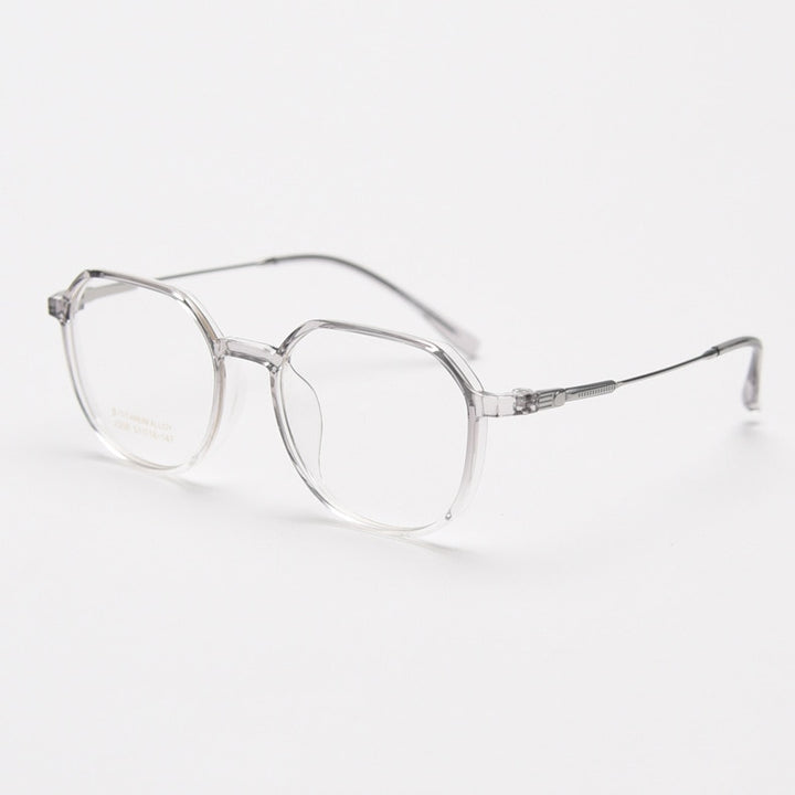 CCspace Unisex Full Rim Square Tr 90 Titanium Eyeglasses 56431 Full Rim CCspace C4Grey