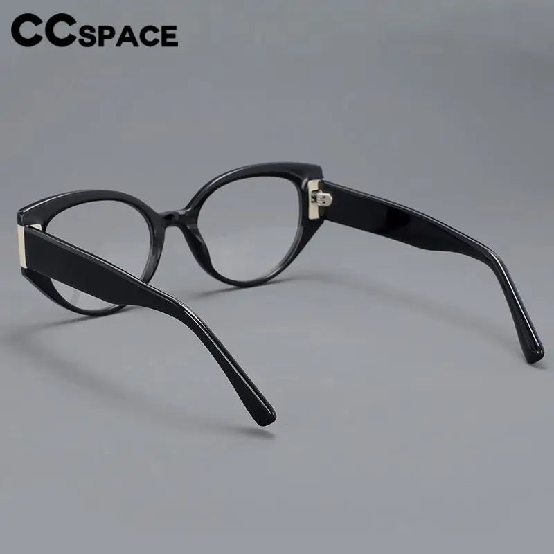 CCspace Unisex Full Rim Cat Eye Acetate Titanium Eyeglasses 57203 Full Rim CCspace