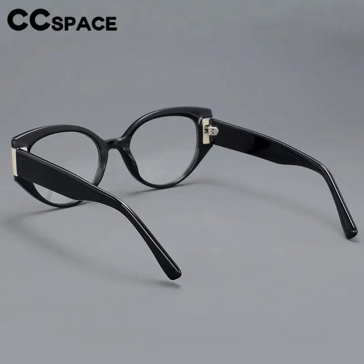 CCspace Unisex Full Rim Cat Eye Acetate Titanium Eyeglasses 57203 Full Rim CCspace