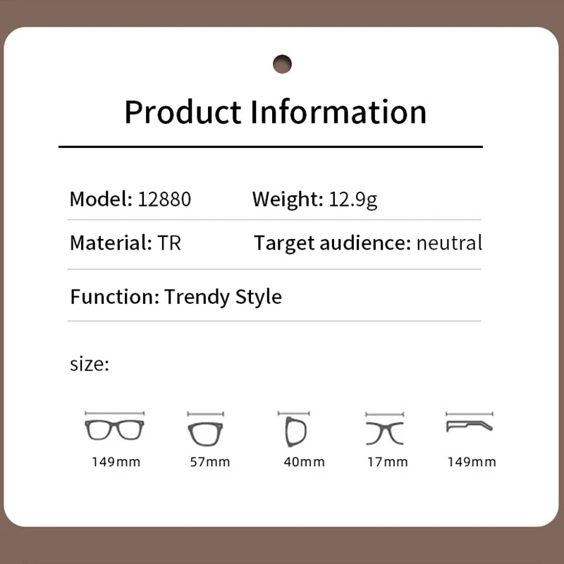 Xbora Unisex Full Rim Square Tr 90 Eyeglasses 12880