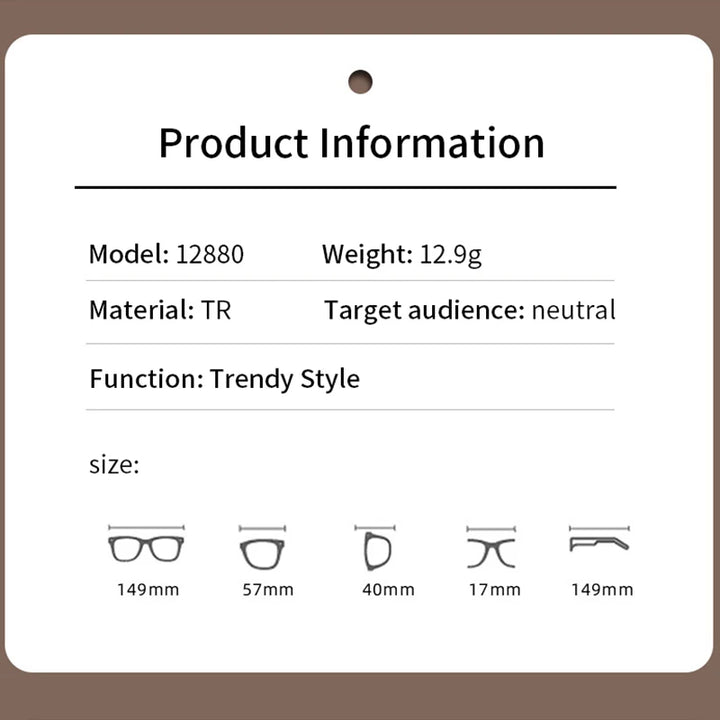 Xbora Unisex Full Rim Square Tr 90 Eyeglasses 12880