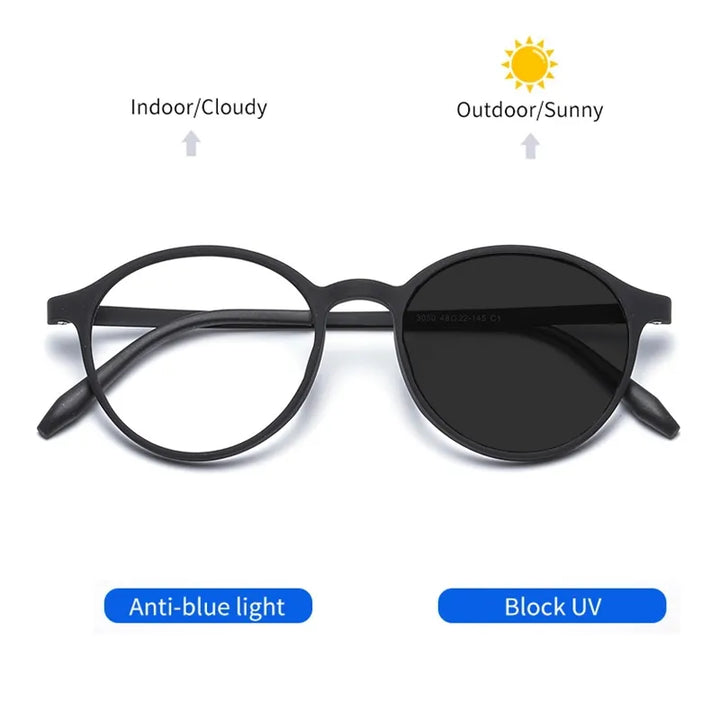 Kocolior Unisex Full Rim Round Tr 90 Titanium Hyperopic Reading Glasses 3050 Reading Glasses Kocolior