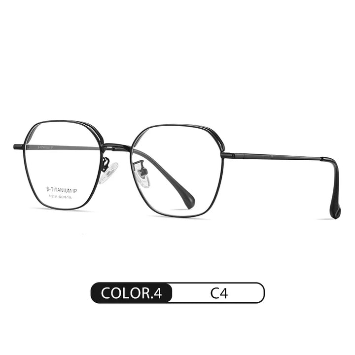 Reven Jate Women's Full Rim Polygon Titanium Eyeglasses 6224 Full Rim Reven Jate C4