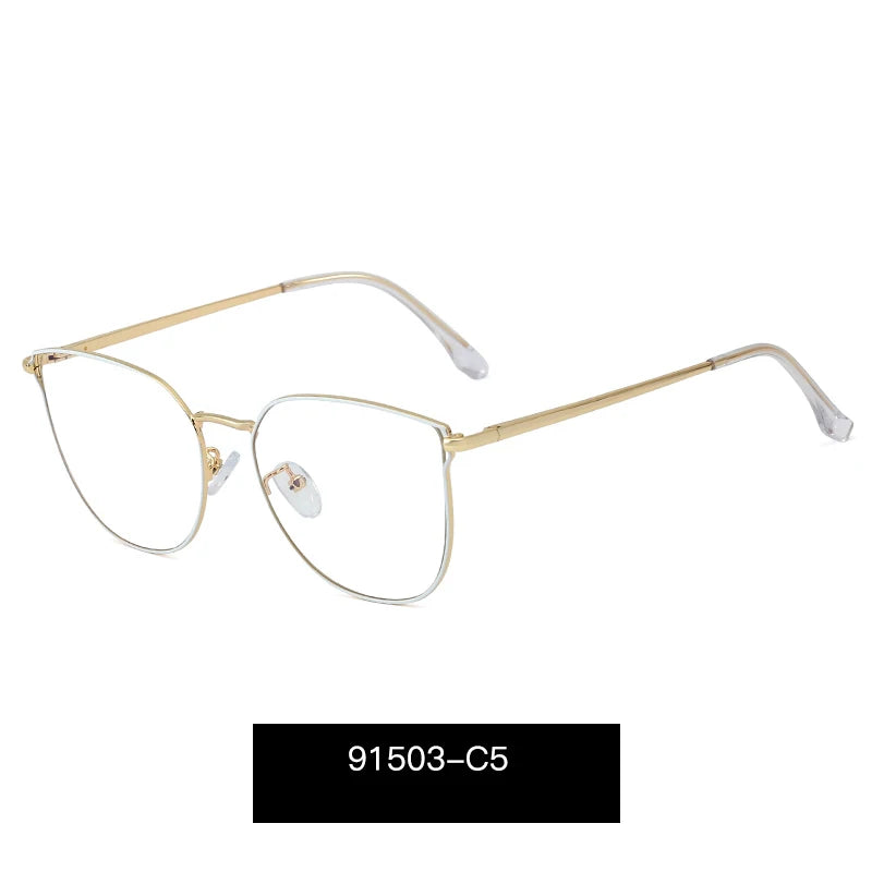 Handoer Women's Full Rim Square Tr 90 Alloy Eyeglasses 91503