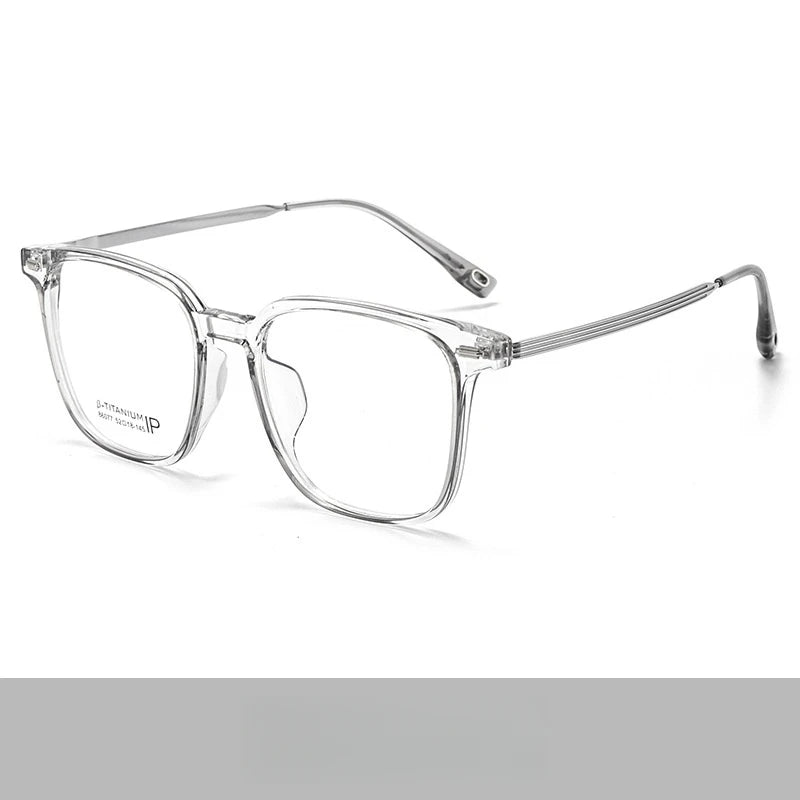 Yimaruili Unisex Full Rim Square Tr 90 Titanium Alloy Eyeglasses 86077