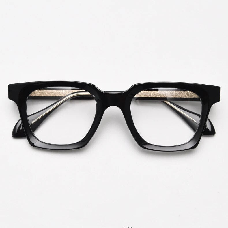CCspace Unisex Full Rim Square Tr 90 Titanium Eyeglasses 57023 Full Rim CCspace C1Black