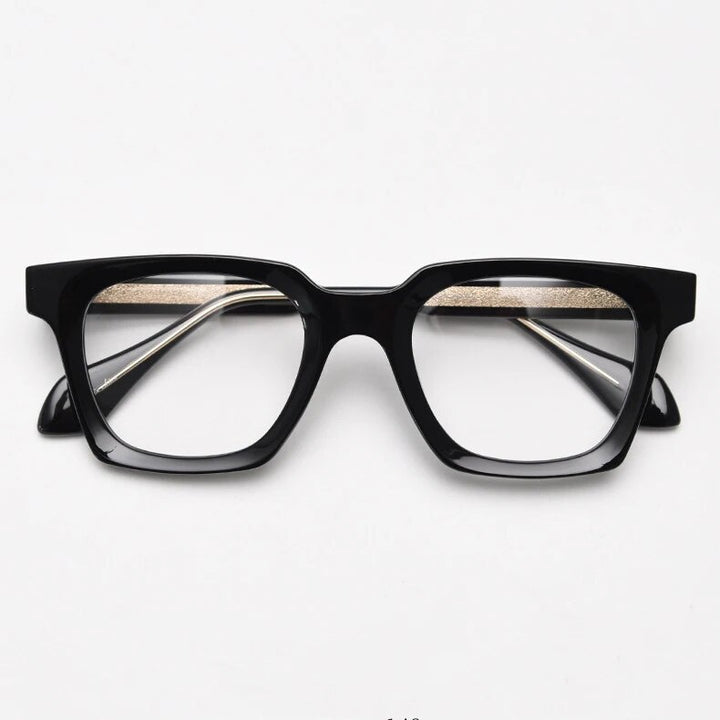 CCspace Unisex Full Rim Square Tr 90 Titanium Eyeglasses 57023 Full Rim CCspace C1Black