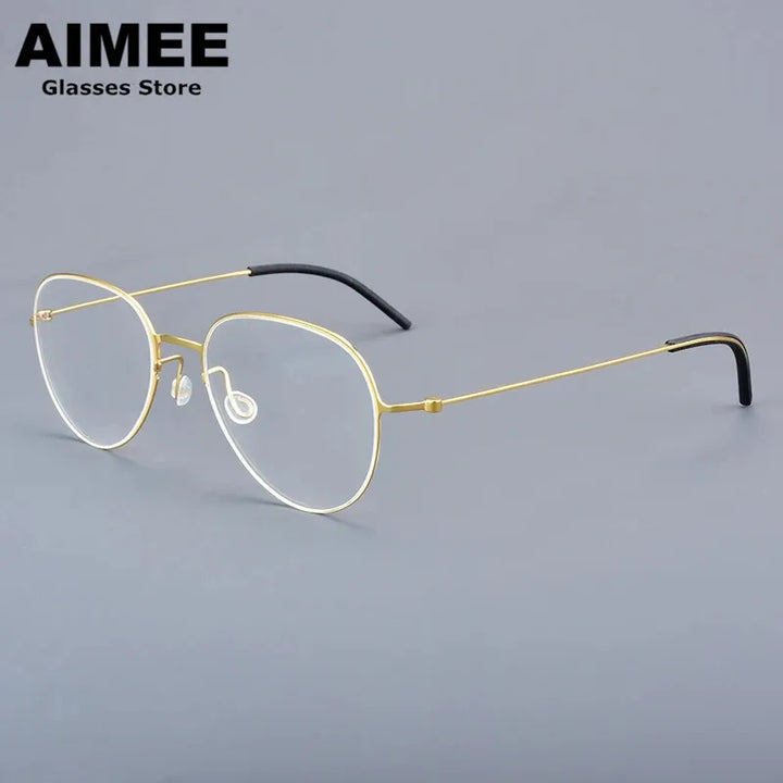 Aimee Unisex Full Rim Polygon Screwless Titanium Eyeglasses 551211