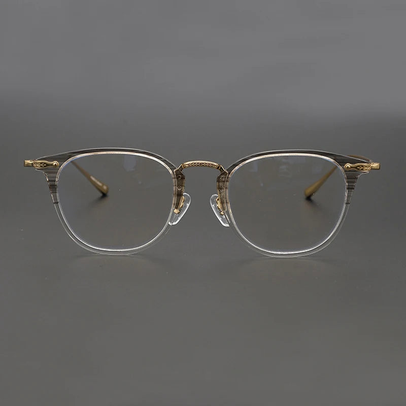 Black Mask Unisex Full Rim Titanium Acetate Square Eyeglasses 5307 Full Rim Black Mask