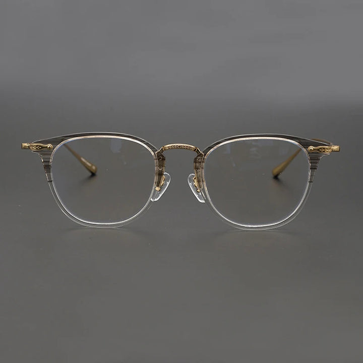 Black Mask Unisex Full Rim Titanium Acetate Square Eyeglasses 5307 Full Rim Black Mask