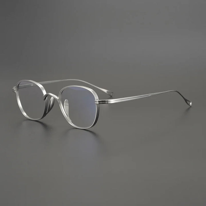 Black Mask Unisex Full Rim Square Oval Titanium Eyeglasses 19114