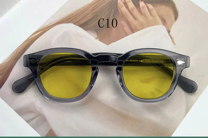 Yujo Women's Full Rim Oval Square Acetate Polarized Sunglasses Y4638 Sunglasses Yujo C10 CHINA