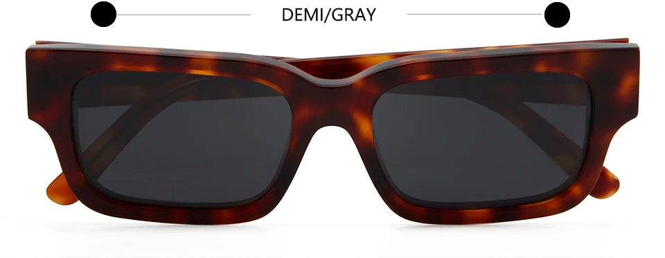 Esnbie Unisex Full Rim Square Thick Acetate Sunglasses 230121