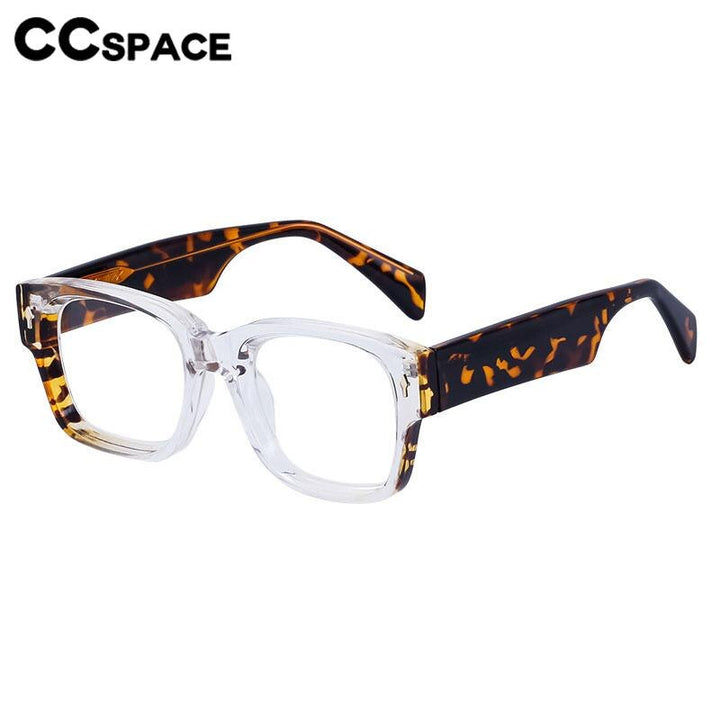 CCspace Unisex Full Rim Square Tr 90 Titanium Eyeglasses 56737 Full Rim CCspace