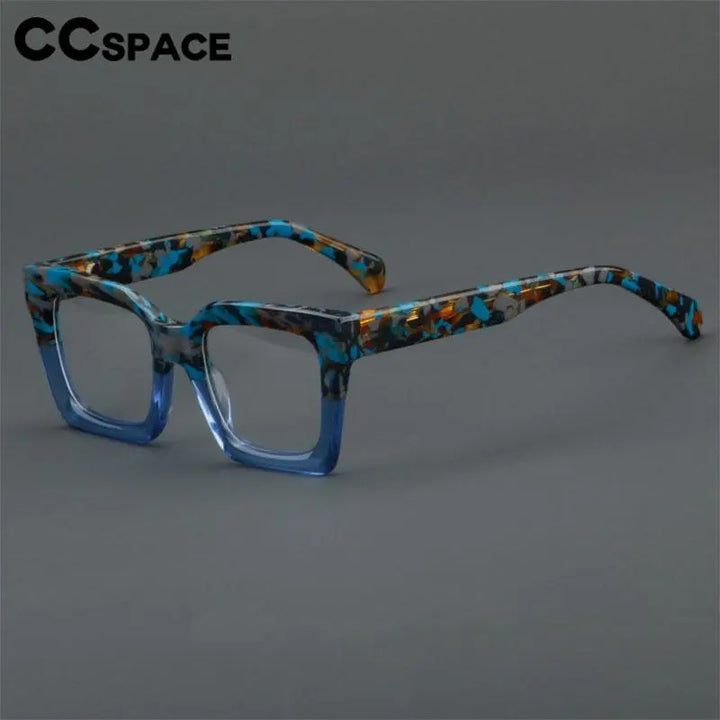 CCspace Unisex Full Rim Large Square Acetate Eyeglasses 56909 Full Rim CCspace