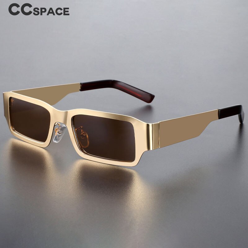 CCspace Unisex Full Rim Rectangle Alloy UV400 Sunglasses 56310 Sunglasses CCspace Sunglasses