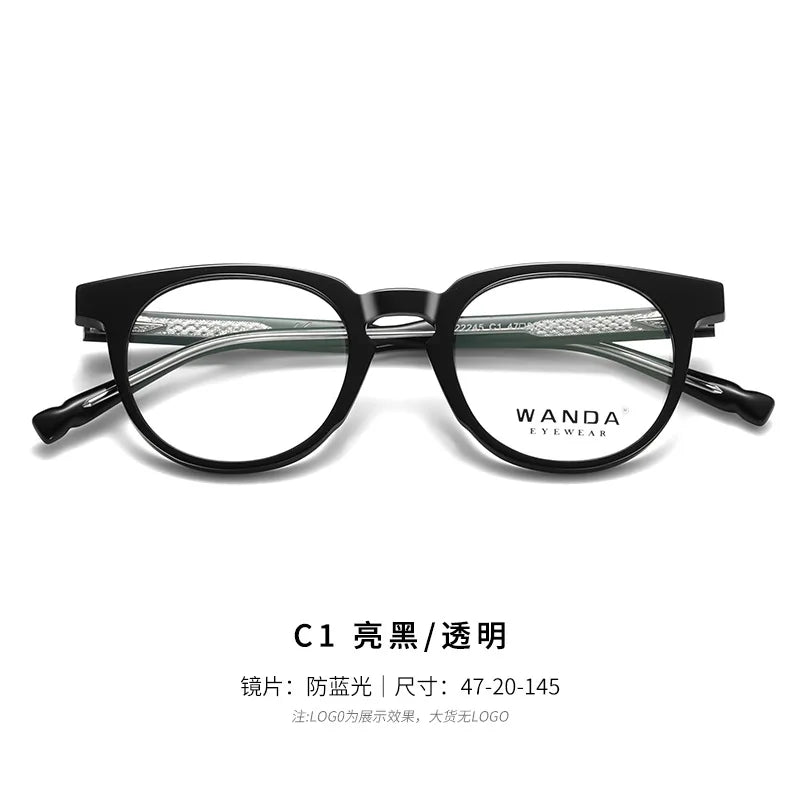 Reven Jate Women's Full Rim Round Tr 90 Alloy Eyeglasses 22245