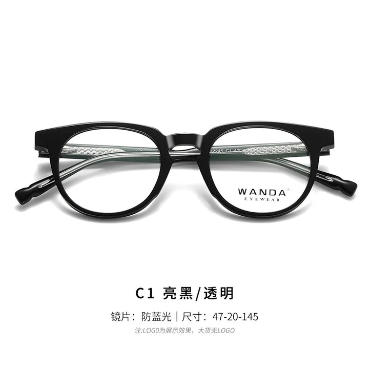 Reven Jate Women's Full Rim Round Tr 90 Alloy Eyeglasses 22245