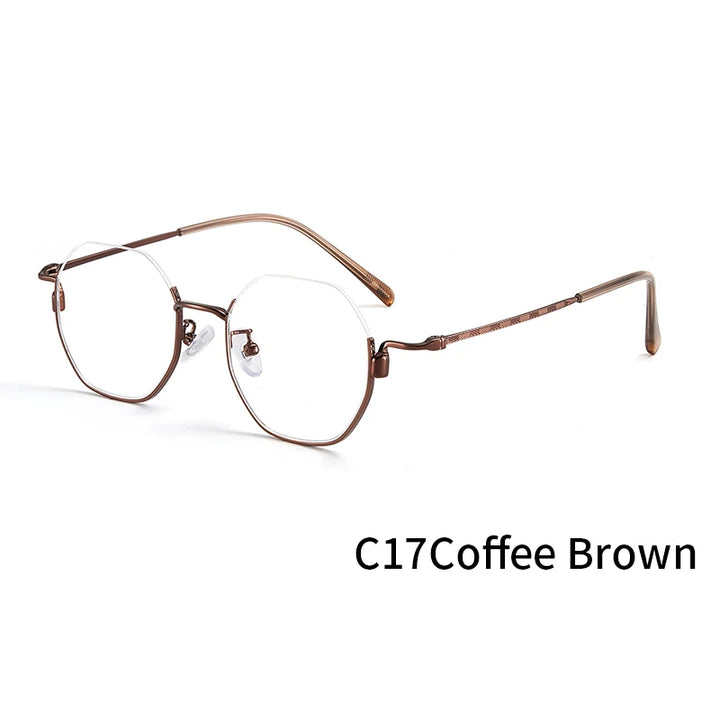 Xbora Unisex Semi Rim Polygon Alloy Eyeglasses 34908
