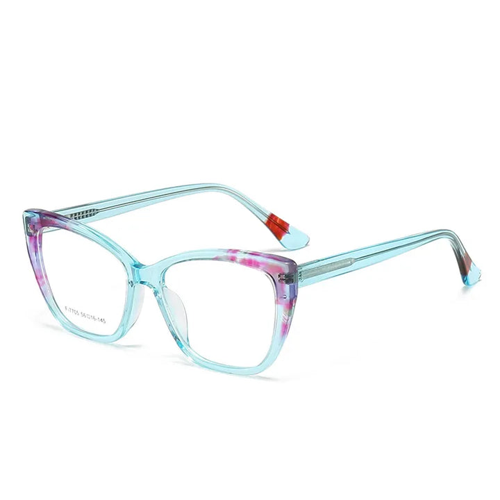 CCspace Unisex Full Rim Large Square Acetate Eyeglasses 56940 Full Rim CCspace C4Blue