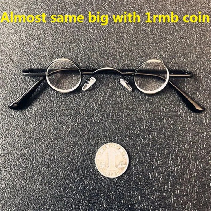 Cubojue Unisex Full Rim Small Round Alloy Myopic Reading Glasses Reading Glasses Cubojue 27mm black -450