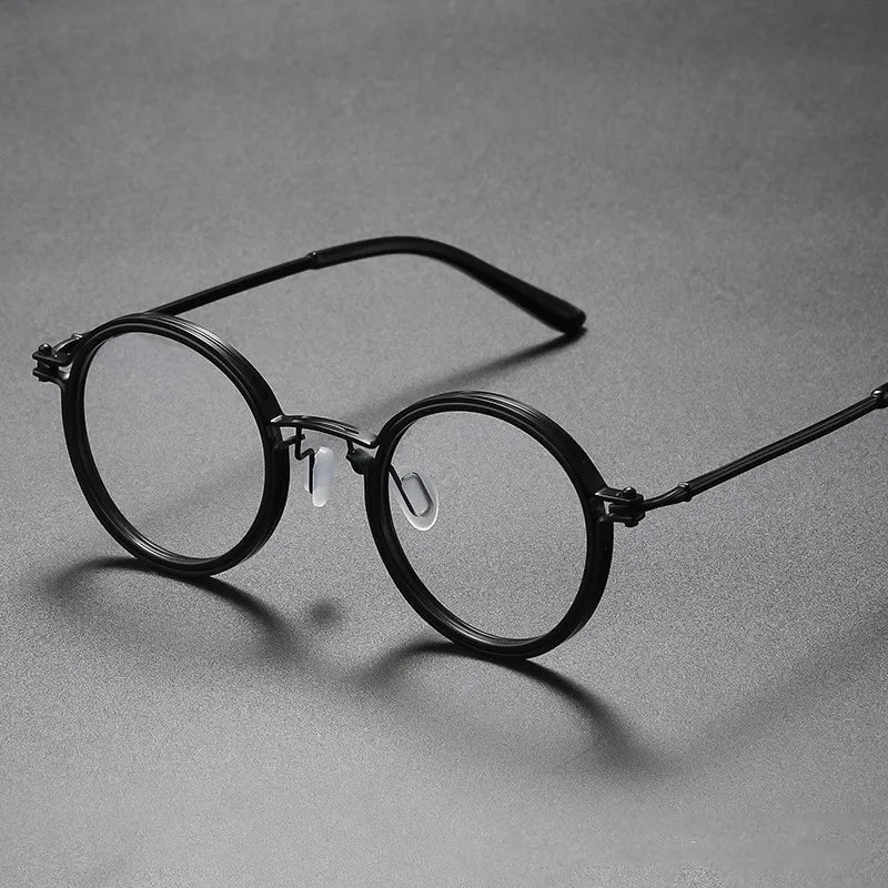 Kocolior Unisex Full Rim Round Acetate Alloy Hyperopic Reading Glasses 10749 Reading Glasses Kocolior