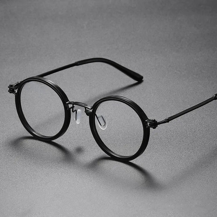 Kocolior Unisex Full Rim Round Acetate Alloy Hyperopic Reading Glasses 10749 Reading Glasses Kocolior