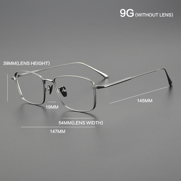 Gatenac Unisex Full Rim Square Titanium Eyeglasses Gxyj1100 Full Rim Gatenac
