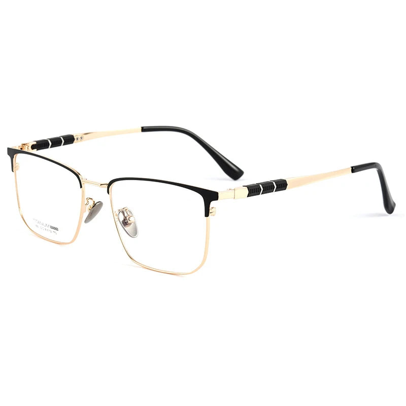 Handoer Women's Full Rim Square Acetate Titanium Eyeglasses 9010