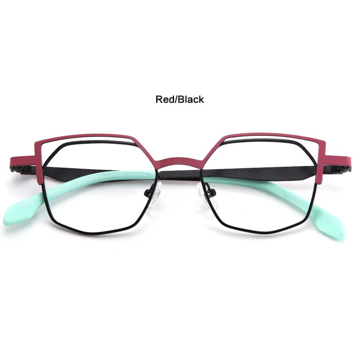 Muzz Women's Full Rim Polygon Cat Eye Alloy Eyeglasses 5527 Full Rim Muzz C3