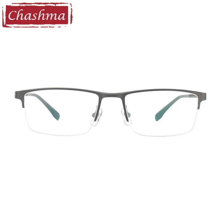 Chashma Ochki Men's Semi Rim Square Titanium Eyeglasses 44279 Semi Rim Chashma Ochki