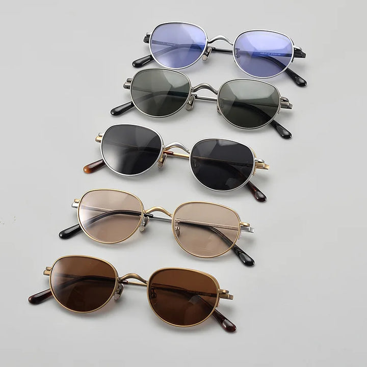 Nobler Unisex Semi Rim Oval Titanium Eyeglasses Clip On Sunglasses K047 With Clip Ons Nobler