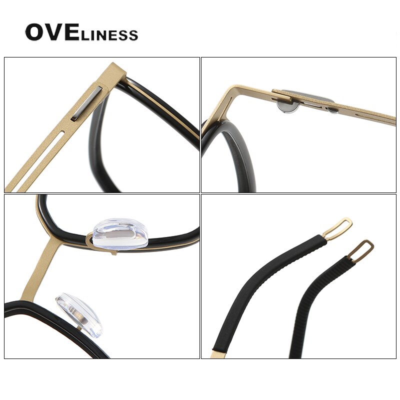 Oveliness Unisex Full Rim Square Titanium Eyeglasses 8202309 Full Rim Oveliness   