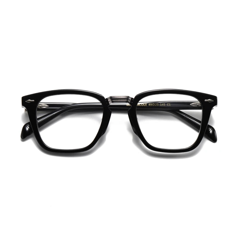 Black Mask Unisex Full Rim Square Acetate Alloy Eyeglasses 4923145 Full Rim Black Mask Black