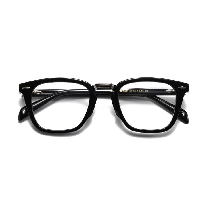 Black Mask Unisex Full Rim Square Acetate Alloy Eyeglasses 4923145 Full Rim Black Mask Black