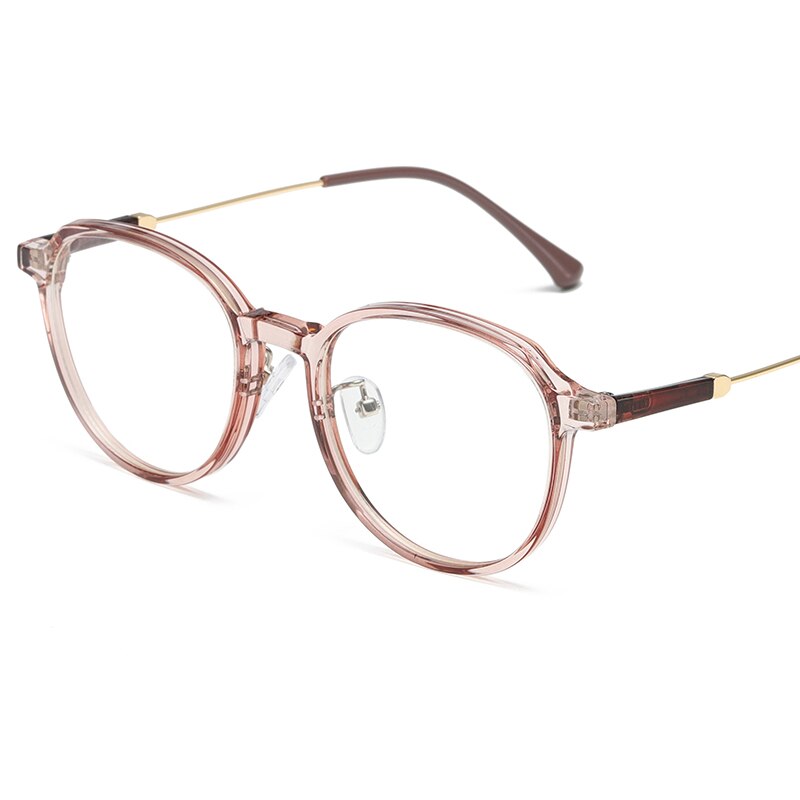 Reven Jate Unisex Full Rim Flat Top Round Polycarbonate Alloy Eyeglasses 81288 Full Rim Reven Jate C3