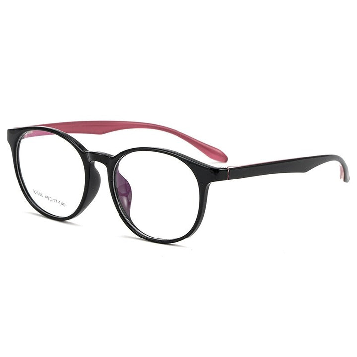 Yimaruili Unisex Full Rim Square Round Tr 90 Eyeglasses 0692006 Full Rim Yimaruili Eyeglasses Black Red