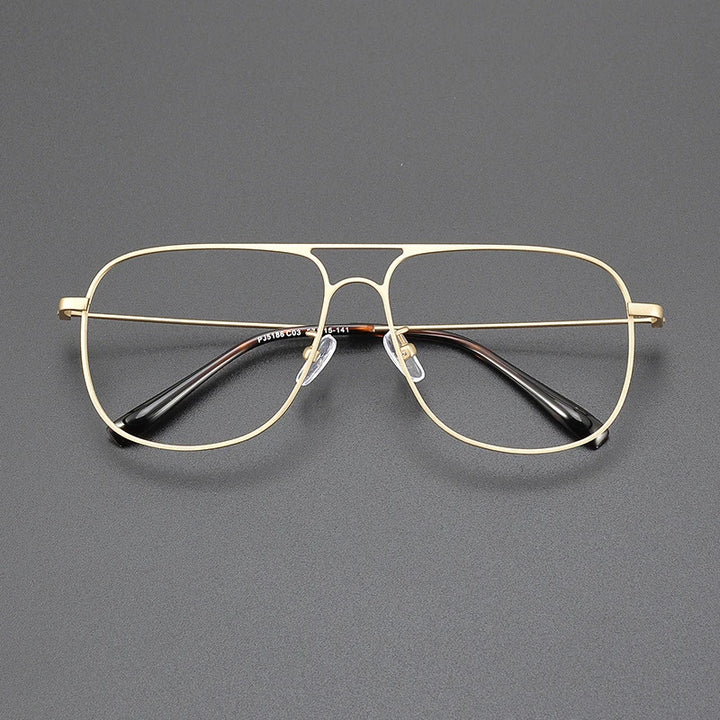 Gatenac Unisex Full Rim Square Double Bridge Titanium Eyeglasses Gxyj1241 Full Rim Gatenac