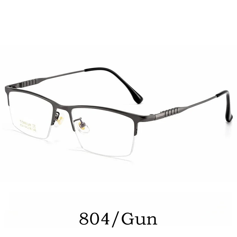 Hdcrafter Unisex Semi Rim Square Brow Line Titanium Eyeglasses 80411